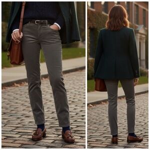 NWT Lauren Ralph Lauren 6 Gray Mid Rise Straight Leg Corduroy Jeans Old Money